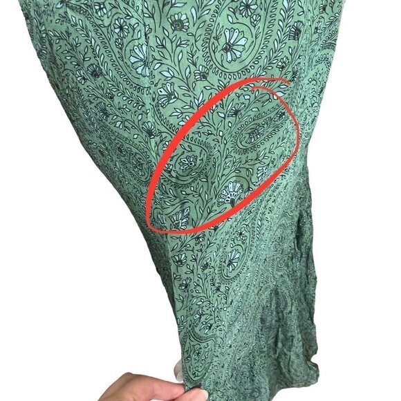 Suboo Stella Cut-Out Maxi Dress Green Women’s Size XS Halter Chiffon Flawed - Picture 12 of 13